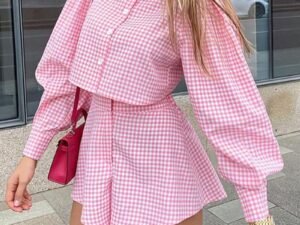 Chic-Casual Plaid Two-Piece Suit