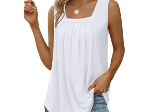 Women's Tank Pleated Solid / Plain Color Basic Square Neck Sleeveless