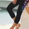 Women's Leggings Capri shorts Black White Yellow Casual / Sporty Athleisure Weekend Yoga Print High Elasticity Calf-Length Tummy Control Butterfly S M L XL 2XL