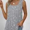 Women's Tank Top Red Blue Green Polka Dot Striped Print Sleeveless Daily Weekend Basic Square Neck Regular Painting