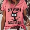 Women's T shirt Tee White Pink Blue Cat Letter Print Short Sleeve Daily Weekend Basic Round Neck Regular Cat Painting S