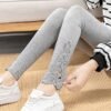 Women's Leggings Black White Grey Fashion Casual Daily Lace Ankle-Length Tummy Control Solid Colored L XL 2XL 3XL 4XL