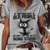 Women's T shirt Tee White Pink Blue Cat Letter Print Short Sleeve Daily Weekend Basic Round Neck Regular Cat Painting S
