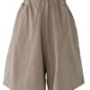 Women's Wide Leg Shorts Burmuda Shorts Linen Black Red Navy Blue Fashion Casual Daily Side Pockets Wide Leg Knee Length Comfort Solid Color M L XL 2XL 3XL